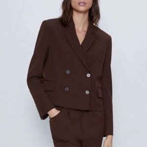 NWT Zara Cropped Double Breasted Blaze - Size L